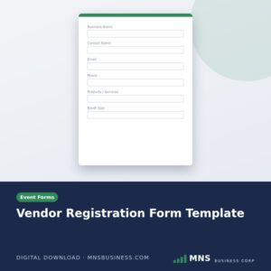 MNS digital download cover: vendor registration form template