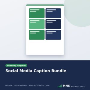 MNS digital download cover: social media caption bundle